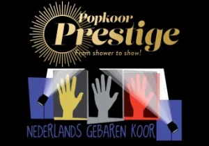 Logo's van Popkoor Prestige en het Nederlands Gebarenkoor
